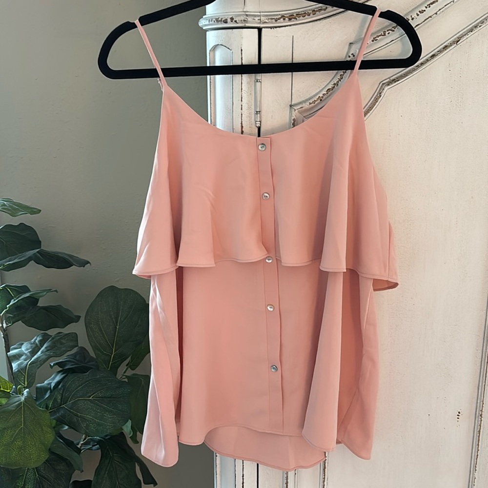 Pink Lily Blush Ruffle Blouse